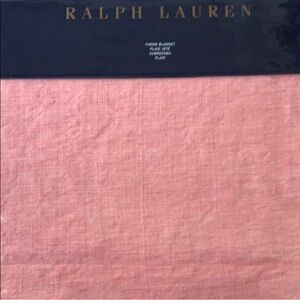 Ralph Lauren Meadow Lane Britt Pale Coral Linen Throw Blanket